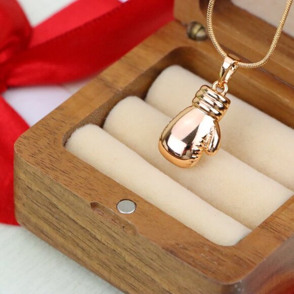 "Boxing Glove Rose Gold Pendant for Sporty Charm, XPPT1285 - Picture 11 of 12